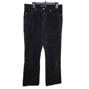 Gloria Vanderbilt Corduroy Pants Womens Size 14 Black Gabby Bootcut High Rise